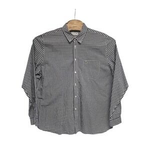 Peter Millar Crown Soft Gingham Sport Shirt Button Down Black White Mens XL